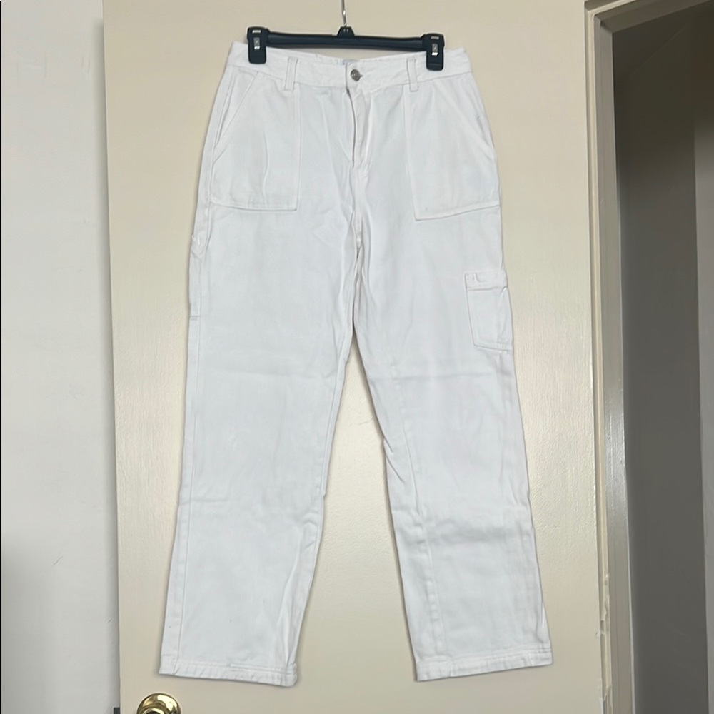Womens White Cargo Pants